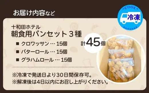 十和田ホテル朝食用パンセット（3種各15個）　【85P3002】【岩谷製パン】