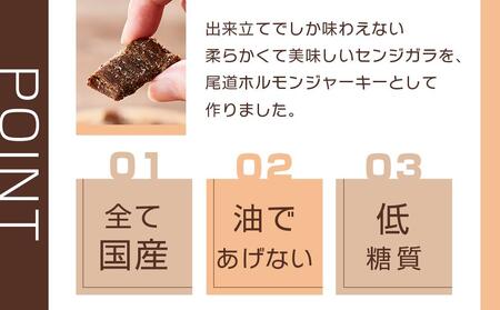 ビールにピッタリ！ 尾道ホルモンジャーキー「せんじがら」2種 5袋（ガツ 3・ハラミ 2）