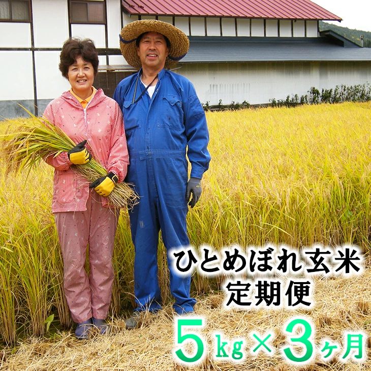 【3ヶ月定期便】減農薬栽培 ひとめぼれ玄米5kg 【1108】