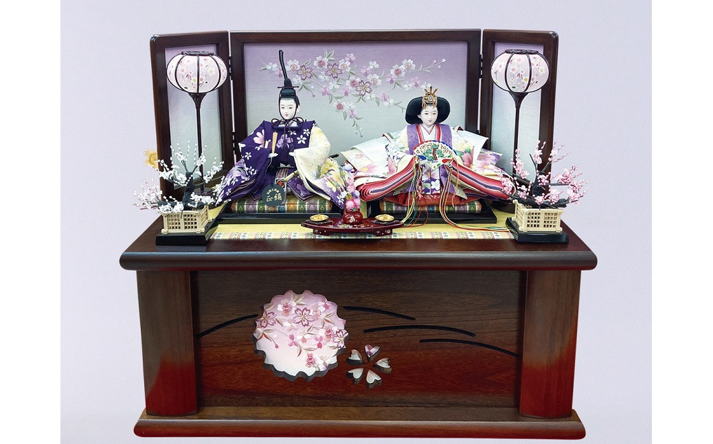 
【完全受注生産】平安天鳳作 ひな人形 京友禅 収納飾り〈京の舞〉 雛人形　H067-035
