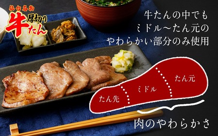仙台名物　特選厚切牛タン8ｍｍ醤油たれ600ｇ＋国産南蛮味噌100g　【04209-0246】