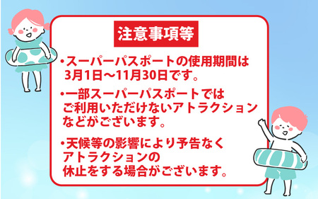 芝政ワールド スーパーパスポート1名様（こども1名） 遊園地 プール チケット レジャー施設 恐竜 [A-3901]