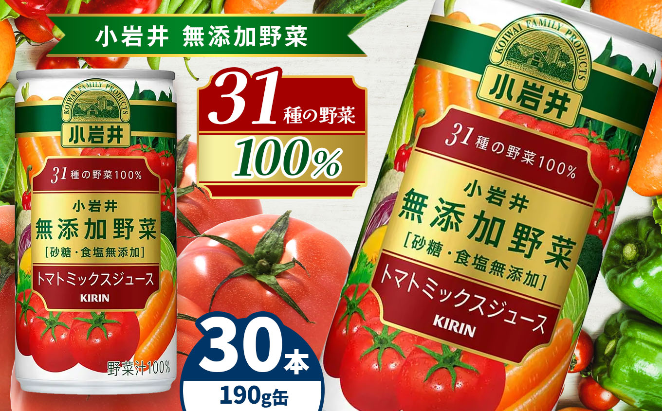 小岩井　無添加野菜　31種の野菜100％　190g缶　30本入り |  ふるさと納税 ジュース 飲料 野菜 濃縮 栄養 豊富 長野県 松本市