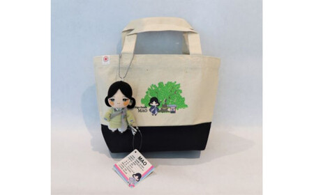 総本山善通寺オリジナルMAOトートバッグ　?ネイビー×ナチュラル 　※MAOマスコット（オリジナルMAO）付き