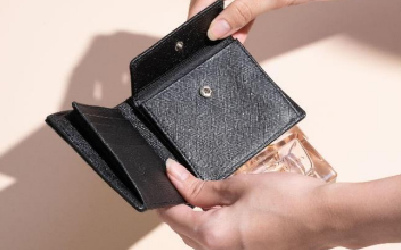 サフィアーノ　二つ折り財布2CARD・名刺入れセット　ネイビー