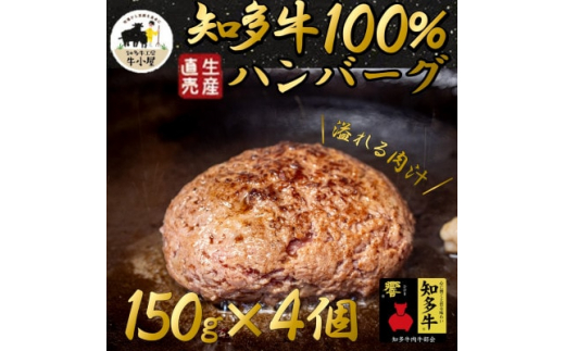 
＜生産直売＞知多牛100%ハンバーグ 150g×4個(冷凍) あらびき 生ハンバーグ グルテンフリー【1473082】
