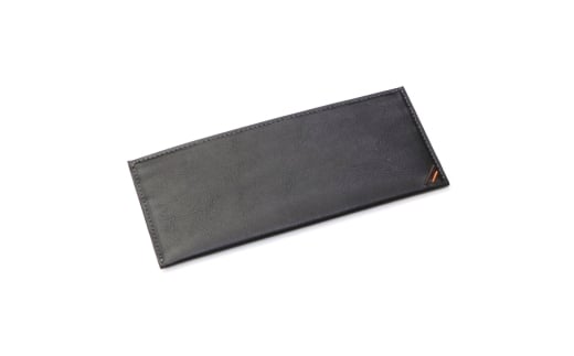 フタもマチもない薄長財布 ネオブラック 牛革 (栃木レザー)｜長財布 メンズ 革 小銭入れなし ファスナーなし フタなし 薄型 薄い 革財布 本革 レザー 革職人 デュアルライン [1213]