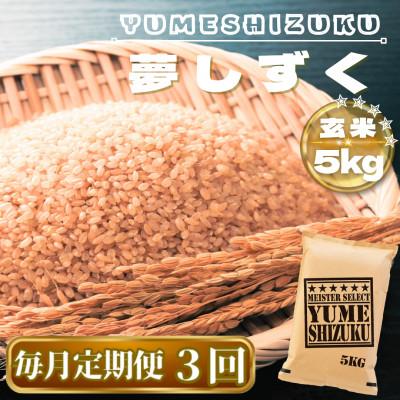 ふるさと納税 鳥栖市 【毎月定期便】【玄米】夢しずく玄米5kg(鳥栖市)全3回