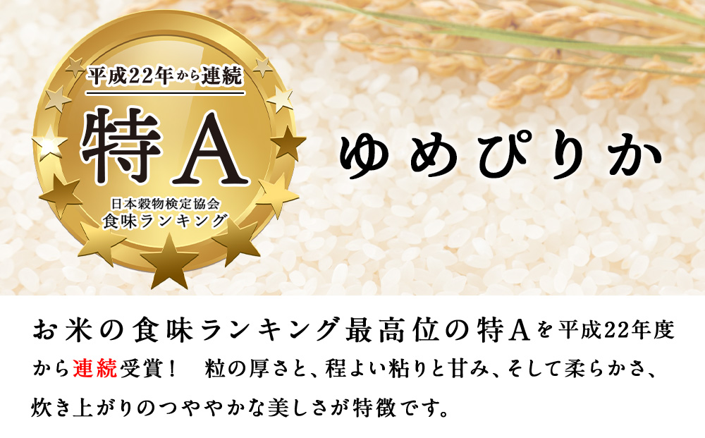 【令和8年産・新米予約】【定期便 6カ月】北斗米ゆめぴりか20kg （5kg×4袋）