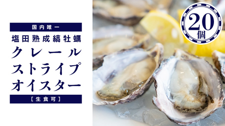濃厚 牡蠣 20個 （ 約25〜40g/1個 ） 塩田熟成縞牡蠣 クレールストライプオイスター （ 11～5月出荷 ) 生食可 NHK うまいッ！で紹介 熟成 養殖広島 大崎上島 瀬戸内 せとうち 離島 国産 かき カキ ギフト 送料無料 産地直送 ファームスズキ