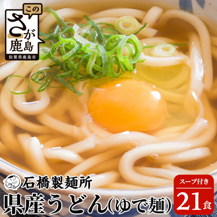 【ふるさと納税】県産うどん(ゆで麵)220g×21袋【合計4.62kg】スープ付 うどん好き集まれ イベントやお裾分けにもおすすめ 【創業90年の匠の技】佐賀県 鹿島市 うどん 饂飩 ヌードル 石橋製麺所 お裾分け イベント 業務用 パーティー 大食い 大家族 B-603