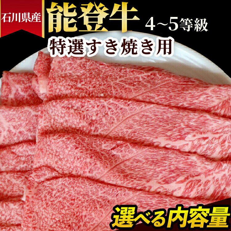 【ふるさと納税】＼選べる内容量／石川県産 能登牛（4～5等級）特選すき焼き用 ※2025年1月以降に順次発送予定