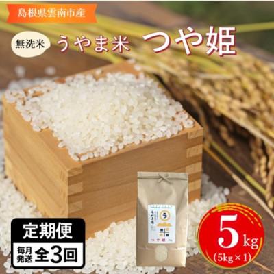ふるさと納税 雲南市 【毎月定期便】【無洗米】神話の里/吉田町「うやま米」つや姫 5kg(5kg×1)全3回