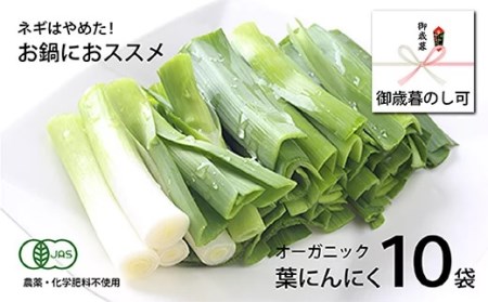 高知県産 冷凍オーガニック葉ニンニク150g×10袋(無農薬・有機JAS認証品)　EA012