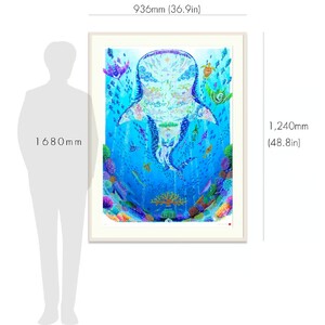 ［琉球イラストレーション］ 与儀勝之 『海の星 ～陽光の途～ / Star of the Sea - Sunlight path -』 額装Lサイズ インテリア 雑貨 アート おしゃれ おすすめ 沖縄