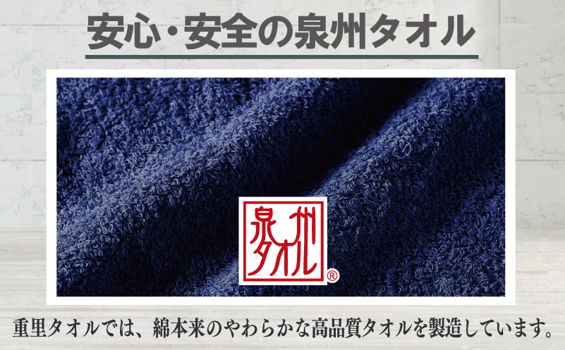 【お試し】ミニバスタオル 1枚（ネイビー）40cm×120cm 500匁 【国内製造 泉州タオル フェイスタオル 以上 バスタオル 未満 吸水 普段使い シンプル 日用品 家族 ファミリー】 005A