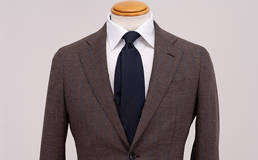 イタリア産ウール生地ネクタイ・メランジネイビー