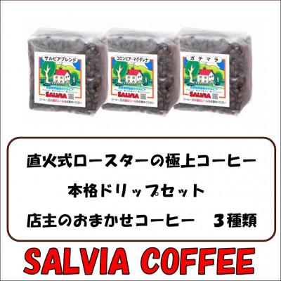 ふるさと納税 館山市 直火式ロースターの独特な風味　SALVIA COFFEEの本格ドリップセット【豆】