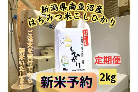 【令和8年産・新米予約・定期便】新潟県南魚沼産（塩沢地区）はちみつ米コシヒカリ 2kg×12か月　※蜂蜜発酵液肥料栽培【2026年9月下旬より1ヶ月以内に順次発送予定】
