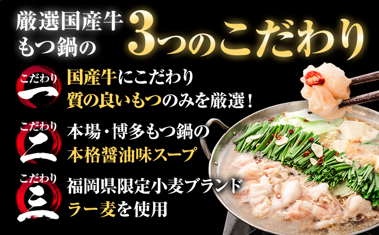 もつ鍋 もつ鍋セット 2人前 本格醤油味 ちゃんぽん付き 国産牛小腸100％使用 送料無料《30日以内に出荷予定(土日祝除く)》 牛もつ 唐辛子 ニンニク セット 博多 国産 ヤマタカ醤油 牛 冷凍食