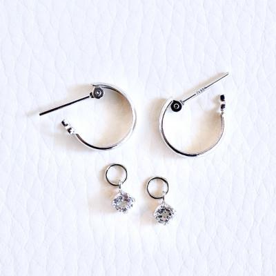 ふるさと納税 昭和町 Pt900プラチナ 2WAY ホワイトトパーズ フープピアス(直径10mm)保証書付SMK-5249 |  | 02