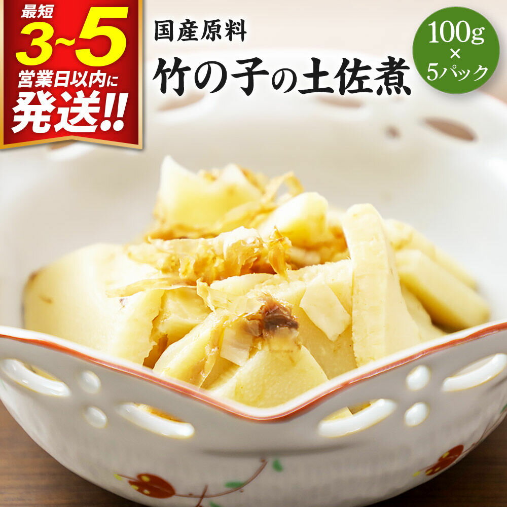 【ふるさと納税】国産原料 竹の子の土佐煮 100g×5パック 最短3〜5営業日以内発送 [筍 竹の子 たけのこ タケノコ 煮付け 煮物]