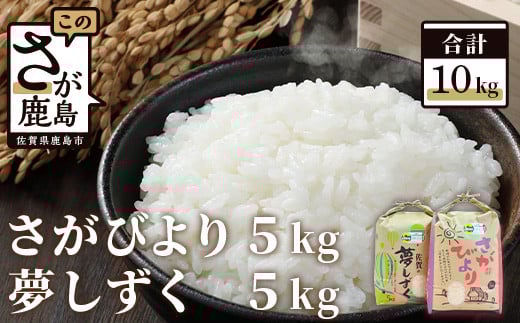 鈴山農園こだわりのお米2種セット（5kg×2種）さがびより・夢しずくB-136 佐賀県 鹿島市 精米 白米 お米 ブランド米