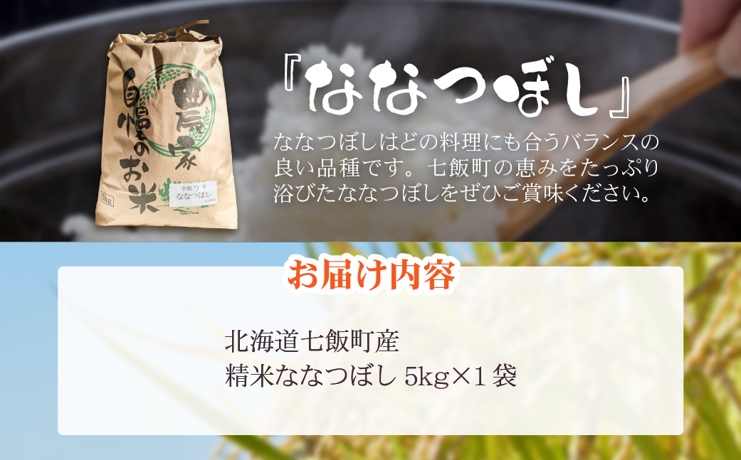 七飯町産精米ななつぼし5kg×1 NABK001