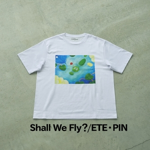 ＜新登場＞VOICE GATHERING アートプリントT-Shirt(Shall We Fly？・Lサイズ・1枚) Tシャツ 半袖 トップス ホワイト 白 クルーネック M L サイズ アート デザ