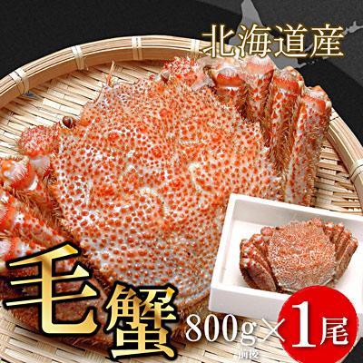 ふるさと納税 根室市 ＜12/21まで年内配送＞ボイル毛蟹800g前後×1尾 F-56010