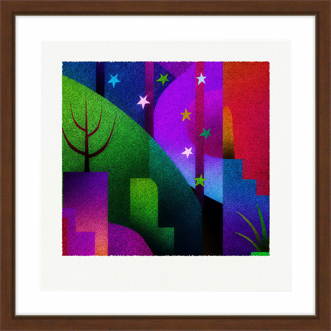 【ふるさと納税】【絵画】 ピエゾグラフ 「彩と山」 額装サイズ 266mmx266mm 【 しかくいえ ピエゾグラフ 額入り 額縁付 アート インテリア 現代版画 絵画 版画 贈り物 贈答 プレゼント ギフト 綾部 京都 】