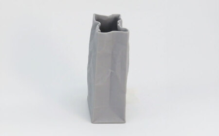 【瀬戸焼】ニュークリンクルスーパーバッグ#4 花器 グレー 【セラミック・ジャパン】 / 花瓶 インテリア ギフト プレゼント / 瀬戸市[BBBC018]