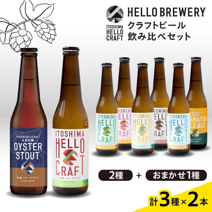 【ふるさと納税】【 3種 飲み比べ 】糸島 クラフト ビール 瓶 詰め合わせ 6本 セット 糸島市 / HELLO BREWERY [AGM001] 母の日 父の日 ギフト 地ビール ビール1万8千円18000円