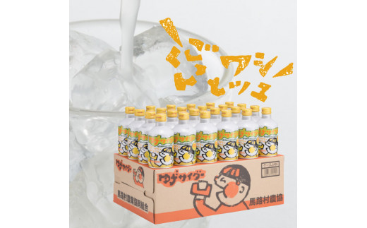 ゆずサイダー/280ml×24本入 2箱 高知県馬路村 ゆず 炭酸 ソーダ ギフト ドリンク ジュース お歳暮 お中元 母の日 父の日 [472]