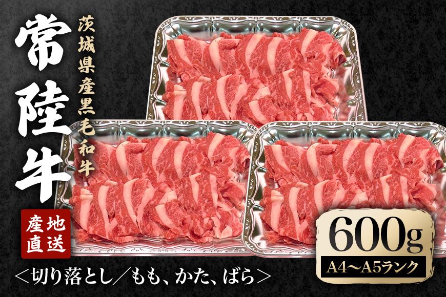 
                  瑞穂農場で育てた常陸牛切り落としセット 約600g 冷凍配送 牛肉 黒毛和牛 ブランド牛 A4 A5 A4ランク A5ランク 茨城県 モモ ばら かた 赤身 霜降り 部位ミックス 国産 切り落とし 国産牛 柔らか 牛丼 肉じゃが 冷凍 【（株）フロンティアロード】【ho0863】
                