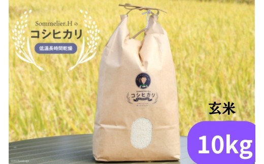【令和6年産】減農薬 上市町湯神子産コシヒカリ（玄米）10kg　 [ソムリエH 富山県 上市町 32280232-r6-03] 　お米 コメ ご飯 ごはん 玄米ご飯 玄米ごはん こしひかり