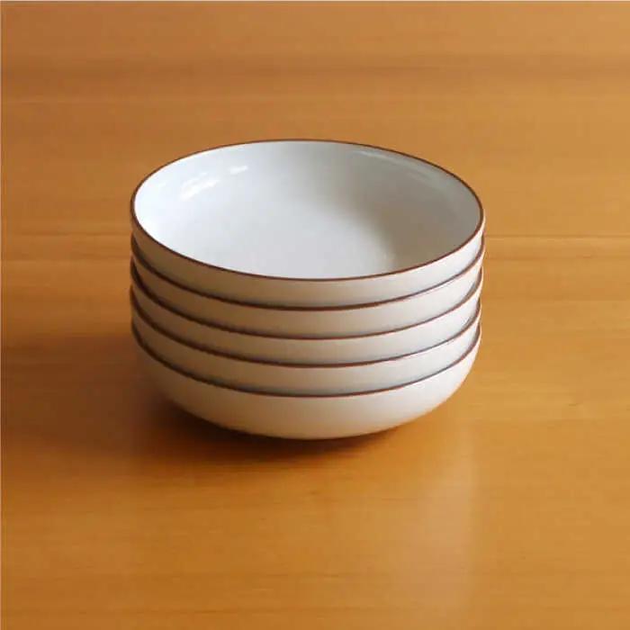 【白山陶器】【定番のシリーズ】白磁千段4.5深皿 5枚セット 食器 皿 【波佐見焼】[TA118] 波佐見焼