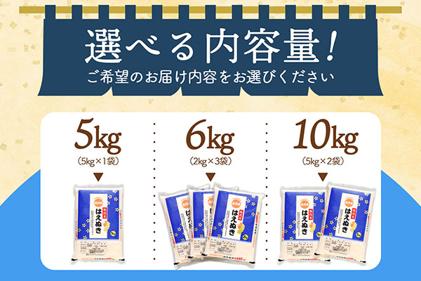 ＜4月中旬発送＞庄内米6か月定期便！はえぬき無洗米 6kg（入金期限：2025.3.25）