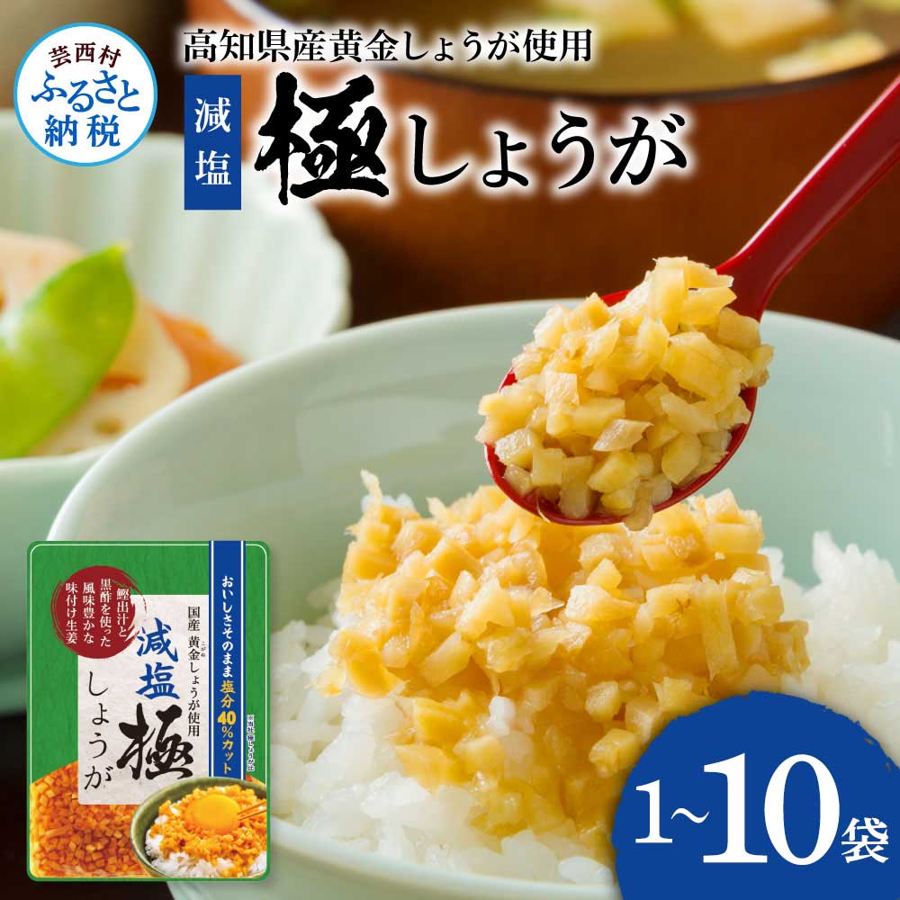 【ふるさと納税】1000円 減塩味付け極しょうが110g×1～10袋 減塩 しょうが ショウガ 生姜 生ふりかけ 坂田信夫商店 黄金しょうが 高知 国産 料理 おかず 調味料 ご飯のお供 混ぜご飯 刻み生姜 健康 話題 手軽 便利 はじめて 初心者 常温 故郷納税 3000円以内 5000円 7000円