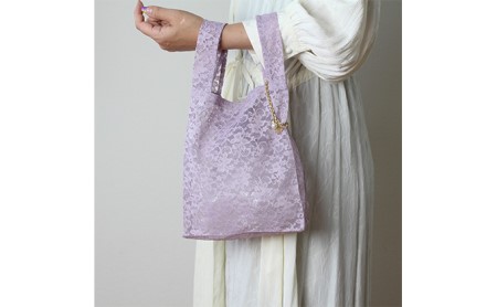 〈Chaleur シャルール〉Ribbon marcheレース【S】サイズ ファッション かばん トートバッグ 手提げ  S ブラック