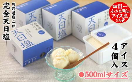 自然派アイス 天日塩500ml セット 4個 2000ml ≪松崎冷菓≫