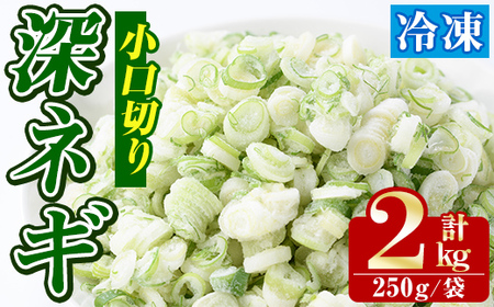冷凍深ネギ(小口切り：計2kg・250g/袋) 野菜 冷凍 冷凍野菜 小分け ねぎ ネギ 深ネギ 小口切り 斜め切り ねぎま 簡単 手軽 小分け 【合同会社グッドフィールド】akn056-12