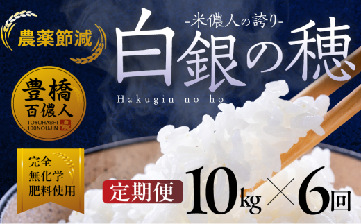 【定期便】令和8年産 米儂人の誇り 白銀の穂 10kg×6回 お米 おこめ 米 コメ kome 令和8年