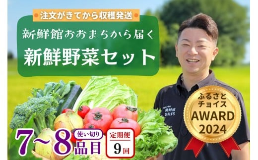 【定期便 全9回】産地直送 新鮮野菜セット《7～8品》 旬野菜 詰め合わせ 採れたて 定期便 季節 野菜 おまかせ 旬 春野菜 夏野菜 秋野菜 果物 新鮮 岩手県産 国産 詰め合わせ 定期便 定期 人気 岩手県 一関市