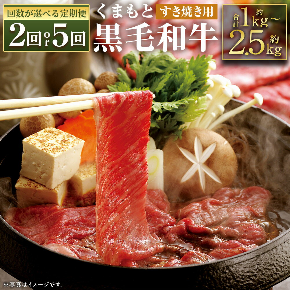 【ふるさと納税】【選べる定期便】くまもと黒毛和牛 すきやき用 約500g 2ヶ月定期便/5ヶ月定期便 お肉 スライス済み すき焼き用 熊本県産 牛肉 九州産 国産 冷凍 送料無料