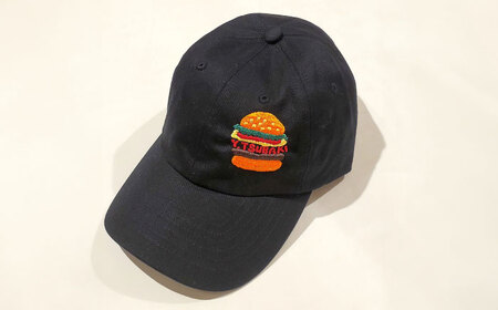 ネイビーバーガー刺繍キャップ 【有限会社エムシーハウス】[AKAP018]