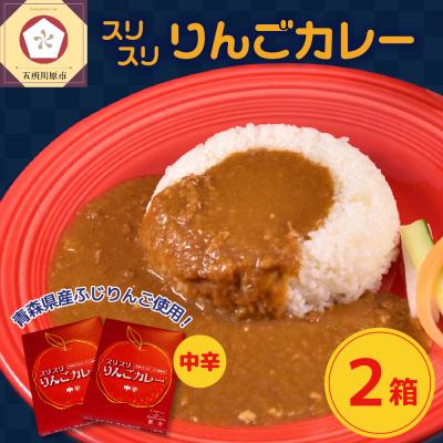 ふるさと納税 五所川原市 レトルトカレー 中辛 180g×2箱 すりおろし りんご 入り 五所川原 360g