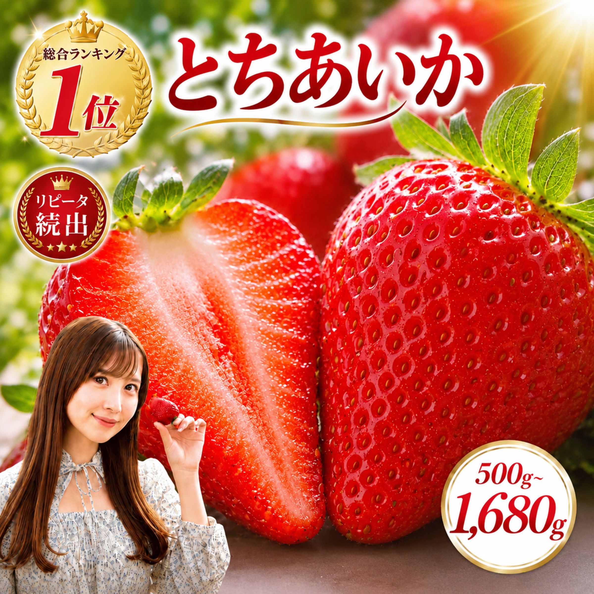 楽天限定 朝摘みいちご 旬の品種 1200g