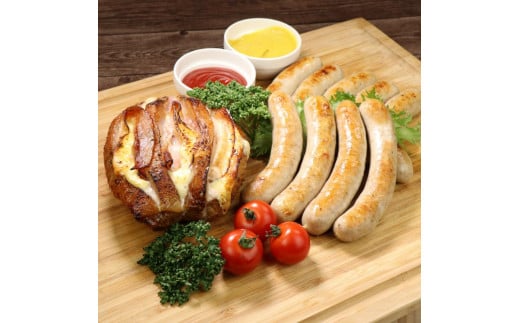 
【重量１Kg】ロティーオルロフとミートガイオリジナルガーリックソーセージ＆プレーンソーセージ
