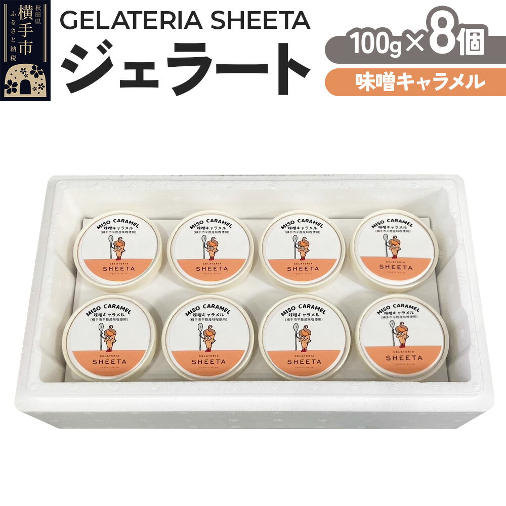 【ふるさと納税】ジェラート 味噌キャラメル 約100g×8個
